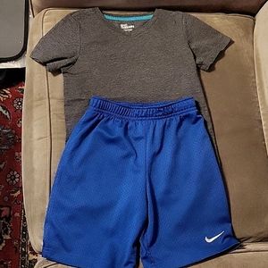 2 piece Boys Bundle Outfit NIKE Athletic Shorts Blue EPIC THREADS T-shirt Size 6